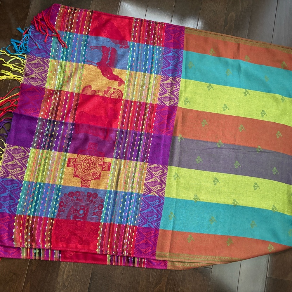 Pashmina Wrap Shawl Scarf (Star Pink Purple)